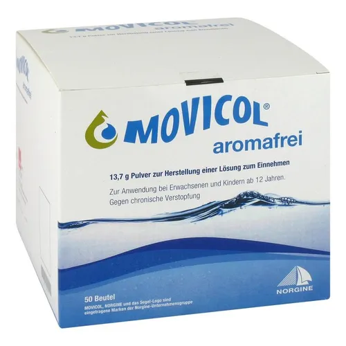 Movicol aromafrei Pulver zur Her.e.Lösung zum Einnehmen Pulver zur Herstellung einer Lösung zum Einnehmen Inhalt: 50 St