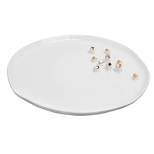 räder Porzellangeschichten Dekoteller Dorf Ø 32 cm - Eleganter Dekoteller aus hochwertigem Porzellan mit edler Goldglasur, ideal für stilvolle Arrangements und als dekoratives Highlight im Wohnbereich.