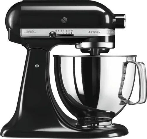 Kitchenaid Küchenmaschine BUNDLEVEGGIEOB Onyx-Schwarz - Küchenmaschine mit 4,8 L Kapazität und 300 W Leistung, inklusive Gemüseaufsatz für vielseitige Zubereitung.