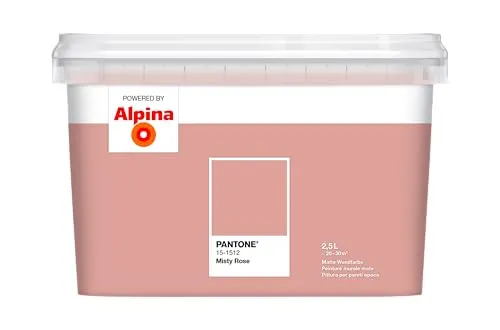 Alpina Wandfarbe Pantone 15-1512 misty rose 2,5l - Innen- & Außenfarben, hochwertige mattrosa Wandfarbe im Farbton Misty Rose, ideal für kreative Raumgestaltungen.