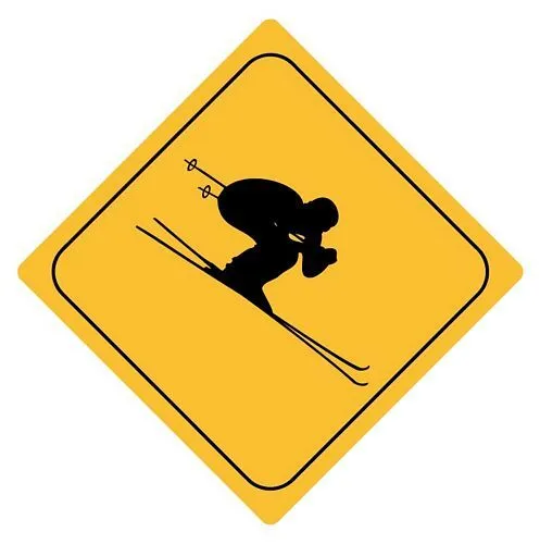 Autoaufkleber Sticker Achtung Skifahrer Aufkleber