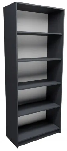 Matkam Möbel Bücherregal, Anthrazit, 74x180 cm - Vielseitig und strapazierfähig - Werkstatteinrichtung mit 5 verstellbaren Einlegeböden, ideal für Büro, Wohnzimmer oder Kinderzimmer. Robuste, pflegeleichte Oberfläche aus 16 mm laminierten Platten garantiert Langlebigkeit und einfache Reinigung.