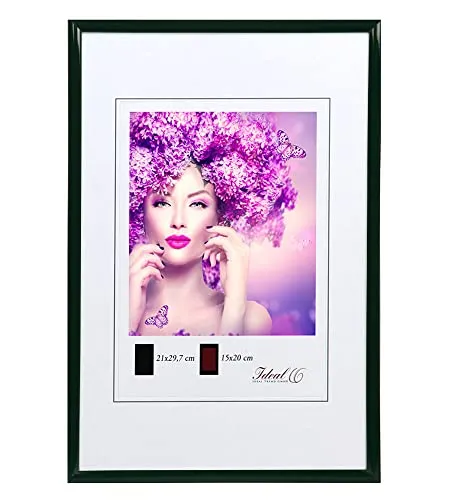 IDEAL TREND New Lifestyle Kunststoff Bilderrahmen Kunststoffrahmen Bildhalter Bildträger: Farbe: Grün | Format: 13x18