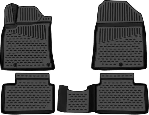 3D Fußmatten Set für HYUNDAI i30 III PDE 2017-2020, 4-teilig - Hochwertige Gummifußmatten, antirutsch und wasserfest, idealer Schutz für Ihr Fahrzeuginterieur.