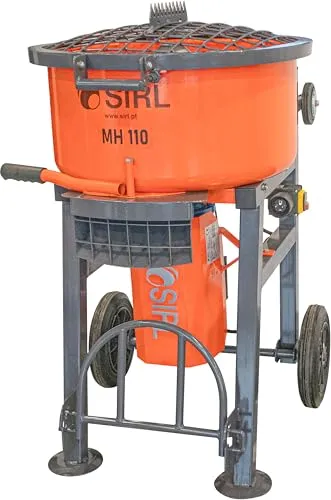 SIRL MH110 Profi Betonmischer 230V - Rührwerke für Bauprojekte, leistungsstarker Zwangsmischer mit 95L Trommelvolumen und 1500 Watt für effizientes Mischen von Beton.