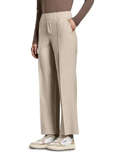 STREET ONE Damen A378789 Straight Leg Melange-Hose - Damen-Hosen mit Casual Fit und High Waist, aus bequemem Viskosemix mit Stretch, ideal für einen lässigen Look.