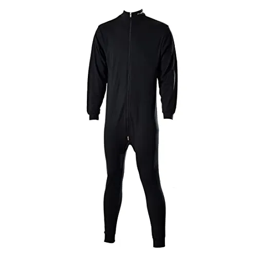Sherwood Unisex Unterwäsche 1 Teilig mit Zip Unterwäsche, Schwarz, S EU