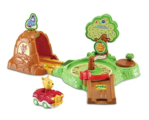 VTech TUT TUT Baby Flitzer - Winnie Puuh im Hundert-Morgen-Wald – Interaktives Spielset mit Winnie Puuhs Cabrio – Für Kinder von 1-5 Jahren