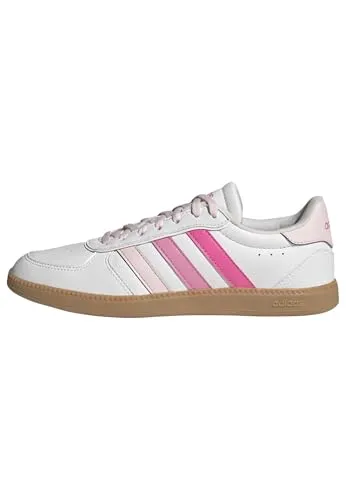 adidas Damen BREAKNET Sleek Schuhe, FTWR White/Clear Pink/Bliss Pink, 40 2/3 EU - Stylische Sneaker mit regulärer Passform und Schnürsenkeln, ideal für den Alltag. Das Obermaterial aus Synthetikleder sorgt für Komfort, während die Gummiaußensohle für Halt auf jedem Untergrund bietet.