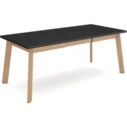 Skraut Home Esszimmertisch 194x90cm für bis zu 10 Gäste - Schwarz - Moderner Esstisch mit hölzernen Beinen, ideal für Familienfeiern oder als vielseitiger Arbeitstisch. Einfache Montage und stilvolles Design verleihen jedem Raum eine rustikale Note.