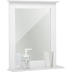 Mondeer Badspiegel mit Ablage 46x12x55.5 cm - Umweltfreundlich und platzsparend - Badspiegel aus umweltfreundlichem MDF mit wasserdichter Oberfläche, ideal zur Aufbewahrung kleiner Gegenstände. Perfekte Größe für Wandmontage und einfache Installation.