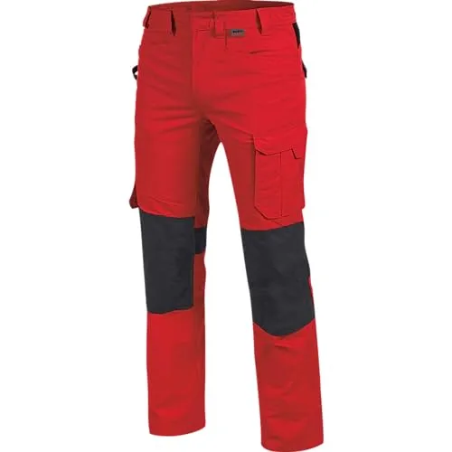 Würth MODYF Arbeitsbundhose Cetus Arbeitshose mit Kniepolstertaschen für Handwerker Robuste, bequeme Bundhose mit Taschen, Rot