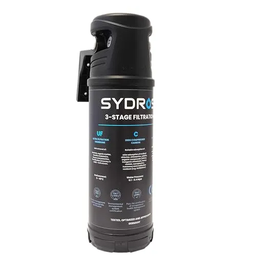 Sydros Performance Wasserfilter – 3-Stufen-Filter für reines Trinkwasser - Küchenspülenfilter mit hocheffizienter 3-Stufen-Filterung, entfernt über 500 Schadstoffe und sorgt für besseren Geschmack. Kompakt & benutzerfreundlich, ideal für jede Küche.