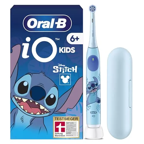 Oral-B iO Kids 6+ Stitch Elektrische Kinderzahnbürste - Elektrische Zahnbürste für Kinder ab 6 Jahren, mit Musik-Timer und 3 Reinigungsmodi für spielerisches Zähneputzen.
