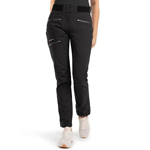 Höhenhorn Berninna Damen Hose - Wasserdichte Wanderhose in Schwarz, Gr. XL - Wanderhose mit hochTEC PU Beschichtung, Wassersäule 10.000 mm, atmungsaktiv und mit praktischen Lüftungsreißverschlüssen für optimalen Komfort beim Wandern.