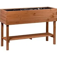 dobar® 58130FSCe Großes Hochbeet XXL mit Ablagefläche - Hochbeete-Kit aus wetterfestem FSC-Kiefernholz, ideal für Balkon, Garten oder Terrasse. Mit praktischer Ablagefläche und einfacher Bepflanzung durch enthaltene Pflanzfolie.