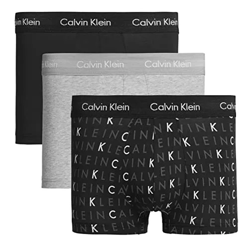 CALVIN KLEIN UNDERWEAR 3er-Set Boxershorts - Herren Boxershorts in Schwarz/Grau, elastischer Bund für optimalen Tragekomfort, ideal für den täglichen Gebrauch.