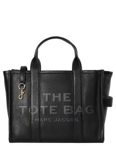 Marc Jacobs XS Tote Bag aus schwarzem Leder - Elegante kleine Tragetasche aus genarbtem Kalbsleder. Vielseitig tragbar mit zwei Griffen und abnehmbaren Schultergurt. Ideal für jeden Anlass und zeitlos im Design.