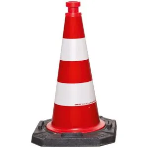 Moravia MORION-Reflexkegel-EU 500 Typ A rot-weiss reflektierend - Absperrungen mit hoher Sichtbarkeit, ideal für Sicherheitsmaßnahmen im Straßenverkehr und bei Baustellen.