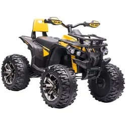 HOMCOM Elektro Quad für Kinder, 12V 10Ah - Elektrofahrzeuge für Kinder, authentisches Fahrerlebnis mit LED-Scheinwerfer und MP3-Player, ideal für kleine Abenteurer von 3-5 Jahren
