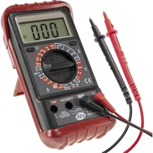 REV Multimeter - Vielseitiges Messgerät in Rot - Multimeter zur präzisen Messung von Spannung, Strom und Widerstand. Mit großer LCD-Anzeige und automatischer Polaritätsanzeige für zuverlässige Ergebnisse. Ideal für Hobby und Profi.