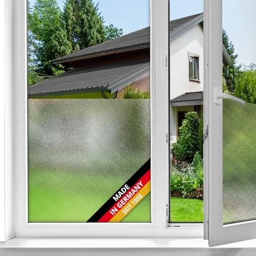 d-c-fix Fensterfolie Milky - 45 cm x 1,5 m – statische Sichtschutzfolie mit modernem Muster für Glasflächen – selbsthaftend, blickdicht, dekorativ