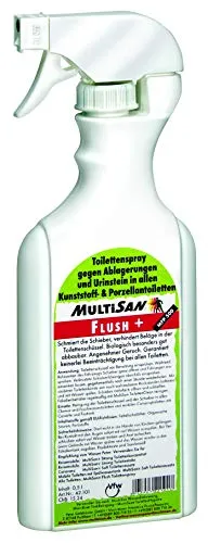 MultiSan® Flush+ 500 F - Toilettenreiniger - Gegen fäkale Rückstände, Urinstein & Kalk - Spülwasserzusatz