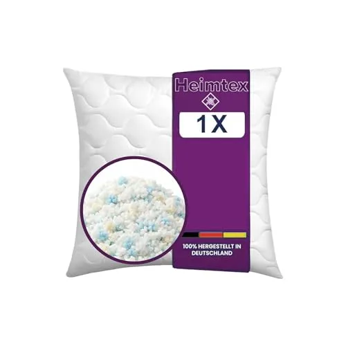 HEIMTEX 1er-Pack Kissen 80 x 80 cm – Zerkleinerter Schaumstoff, weich und stützend, Memory- und Standard-Schaumstoffmischung, ideal zum Schlafen und als Wohnaccessoire