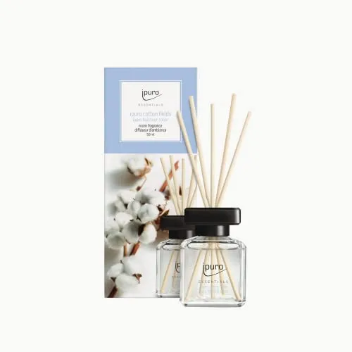 ipuro Cotton Fields Raumduft 50 ml - Dezenter Lufterfrischer mit pudrigen Vanille-Noten, der eine harmonische Atmosphäre schafft. Minimalistisches Design für stilvolle Akzente in jedem Raum.