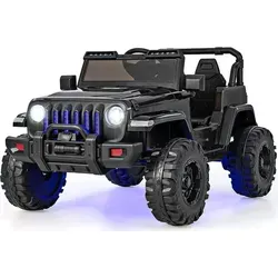 COSTWAY 12V Kinder Elektroauto mit Fernbedienung – Schwarz - Das COSTWAY 12V Kinder Elektroauto bietet sanften Start, zwei Geschwindigkeiten und eine 2,4G-Fernbedienung für sichere Steuerung. Mit Musik-Player und realistischen Geräuschen für maximalen Fahrspaß!