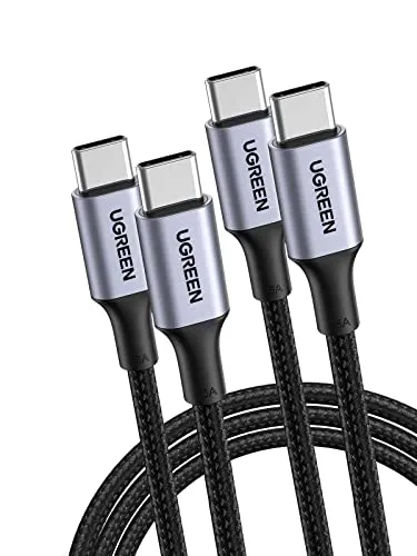 UGREEN USB C Kabel 100W 2M Ladekabel USB-C 2 Stück PD 3.0 Schnellladekabel PPS USB C auf USB C Kabel für iPhone 17/Air/16/15 Serie, MacBook Pro/Air, iPad Pro, Galaxy S24, Pixel 9, Steam Deck usw