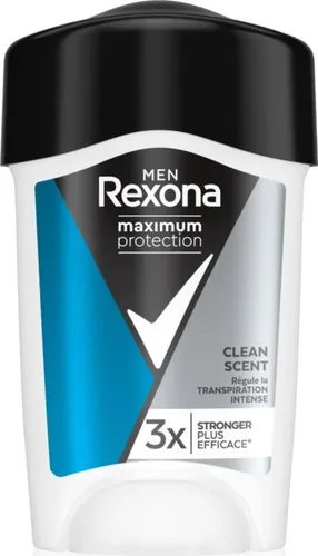 Rexona Maximum Protection Antiperspirant-Creme Clean Scent 45 ml - Deos für Männer, bietet langanhaltenden Schutz gegen übermäßiges Schwitzen und sorgt für ein frisches, sauberes Gefühl den ganzen Tag.