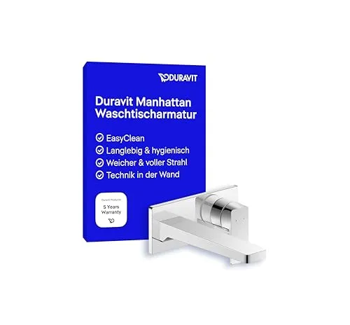 Duravit Manhattan Waschtischarmatur, Unterputz, Wasserhahn Bad, Armatur Waschbecken, Chrom