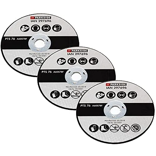 Parkside Trennschreibe Schleifscheibe 3x für Parkside Akku Winkelschleifer PWSA 12 B1 LIDL IAN 312027 Akku Handwerkzeug Hand Winkelschleifer Schleifscheiben Parkside (3-er Set)