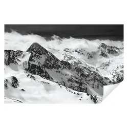 Wallarena Fototapete Berge Natur Wolken 3D EFFEKT Vlies Tapete Wohnzimmer Schlafzimmer, Glatt, 3d-Optik, Tapete inklusive Kleister Vliestapete Motivtapete 3.68 m x 2.54 m