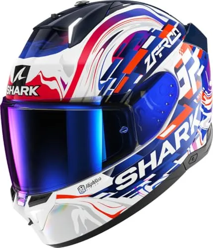 SHARK SKWAL i3 ZARCO GP DE France, L - Intelligenter Integralhelm mit Bremslichtsystem und hochschlagfester Lexan-Polycarbonatschale. Optimal für Sicherheit und Komfort beim Fahren.