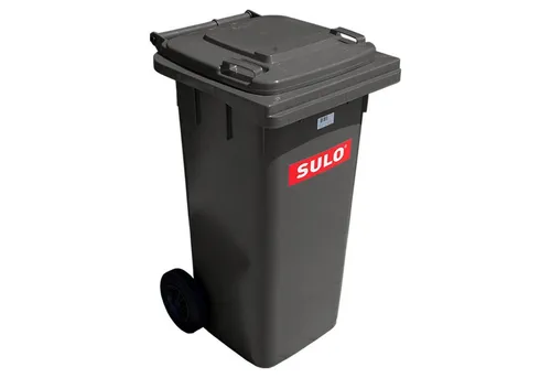 Sulo 120 Liter Müllbehälter - Grau - Mülltonne aus extra-starkem Kunststoff, UV-fest und leicht zu reinigen. Ideal für alle DIN-Kammschüttungen, Made in Germany.