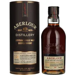 Aberlour 18 Jahre Double Sherry Cask Finish - Hochwertiger Whisky - Whisky mit goldbrauner Farbe und fruchtigem Aroma. Vollmundig mit Trockenfrüchten und Schokolade. Ideal als Geschenk für Genießer.