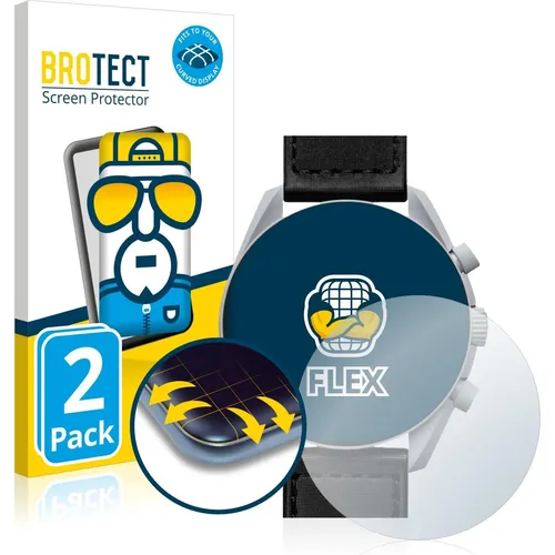 BROTECT 2 Stück Full-Cover Schutzfolie für Omega x Swatch Speedmaster Moonswatch Full-Screen Displayschutz-Folie [3D Curved, Kristall-Klar]