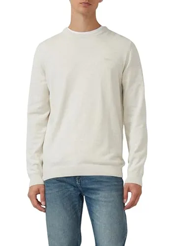 s.Oliver Herren Pullover 2143173 in Creme, S - Stylischer Pullover für Herren mit Crew Neck und Rippbündchen, ideal für lässige Anlässe. Angenehmer Regular Fit für hohen Tragekomfort.