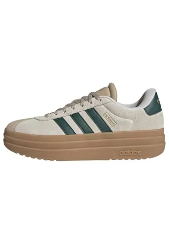 adidas Damen VL Court Bold Schuhe, Cream White/Collegiate Green, 39 1/3 EU - Stylische Sneakers mit regulärer Passform, aus hochwertigem Leder und Gummiaußensohle für optimalen Komfort im Alltag.