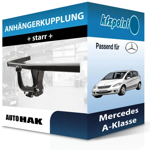 Auto Hak Starre Anhängerkupplung für Mercedes A-Klasse (97-04) - Anhängerkupplung von Auto Hak, starr, für Mercedes A-Klasse (07.1997-08.2004), 1000 kg Anhängelast, keine Eintragung in Fahrzeugpapiere notwendig, inklusive Montagezubehör.