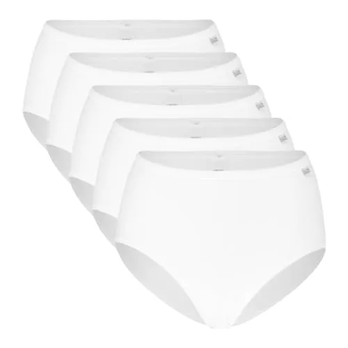 Speidel Basic High-Waist-Slips 5er-Pack – Weiß – UK 22 - Bikinis & Taillenslips für Damen, ohne störende Seitennähte und aus bequemer Baumwoll-Elasthan-Mischung für höchsten Tragekomfort.