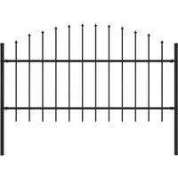 vidaXL Gartenzaun mit Speerspitzen aus Stahl, 1,7 m Schwarz - Metallzaun mit dekorativen Speerspitzen, stabil und langlebig, ideal für sichere Grundstücksabgrenzungen. Einfach zu montieren und pflegeleicht.