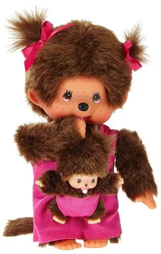 Monchhichi Mother Care Pink Girl, 20 cm - Kuscheltiere: Süße Monchhichi Mama mit Baby, 20 cm groß, aus hochwertigem Plüsch, ideal zum Kuscheln und Spielen, perfekt als Geschenk für kleine Mädchen.