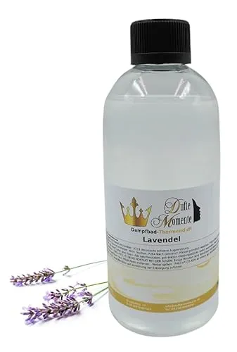 Dufte Momente | Dampfbad Duft Konzentrat Lavendel 500ml | naturreine und natürliche ätherische Öle | für alle gängigen Dampfduschen, Verdampferanlagen, … geeignet | vegan und ohne Tierversuche