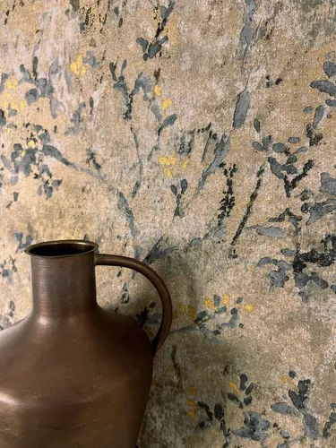 Newroom Vliestapete, Braun Tapete Floral Blätter - Vintage Blumentapete Grau Gold 3D Optik Romantisch Äste Blätterranke für Schlafzimmer Wohnzimmer Küche, Mustertapete, Vintage