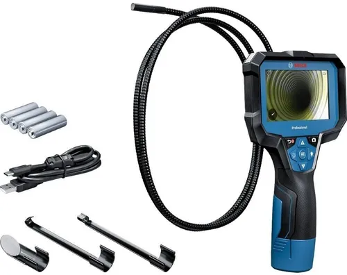 Bosch Endoskop-Kamera GIC 12V-4-23 C Professional - 150 cm Sonde, hochauflösendes 1280 x 720 Px Bild auf 4,3" Display, ideal für detaillierte Inspektionen und Dokumentationen