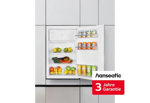 Hanseatic Einbaukühlschrank HEKS8854G4E - Kühlschrank mit 4-Sterne-Gefrierfach, Abtauautomatik und LED-Innenbeleuchtung, ideal für integrierte Küchen und effiziente Raumnutzung.