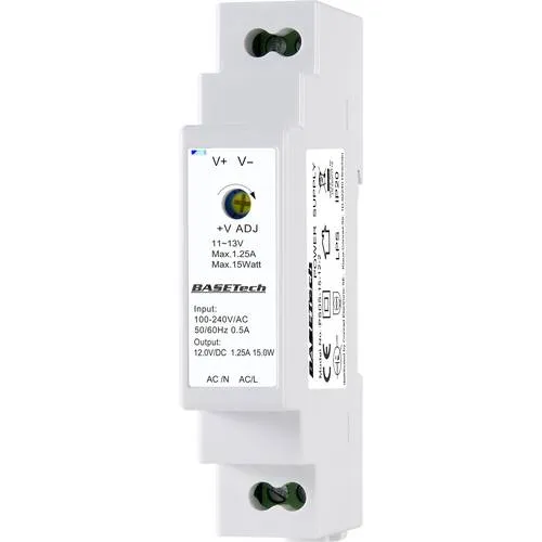 Basetech BT-2250247 Hutschienen-Netzteil (DIN-Rail) 12 V 1.25 A 15 W Anzahl Ausgänge:1 x Inhalt 1 St.
